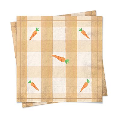 Guardanapo de Papel de Páscoa Cenouras Listrado Laranja 20Folhas 33x33cm - Ref 1067727 Cromus