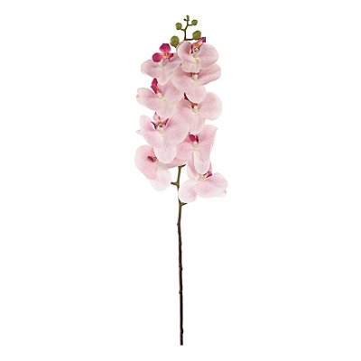 Haste de Orquídea Rosa Claro 9 Flores Toque Real 95cm - Ref 1062232 Cromus