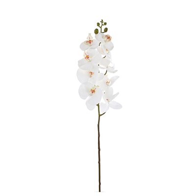 Haste de Orquídea Branca 9 Flores Toque Real 95cm - Ref 1062231 Cromus