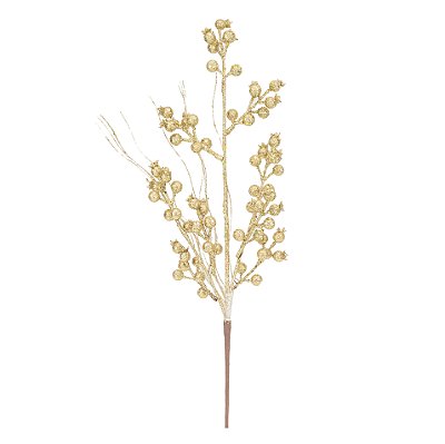 Galho de Natal Berry Dourado 55x15cm - Ref 1025944 Cromus