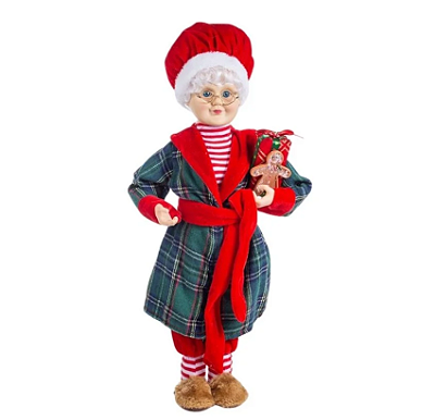Mamãe Noel em Pé com Pijama e Pantufa 45cm - Ref 1049902 Cromus