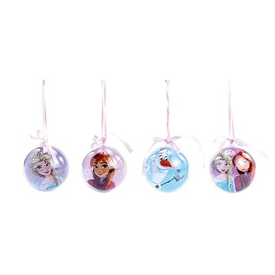 Bola de Acrílico Frozen 7cm jogo com 4 Unidades - Natal Disney - Ref 1109045 Cromus