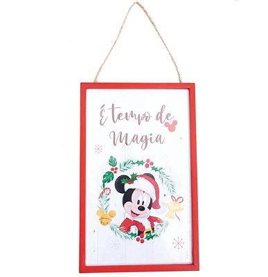 Quadro de Madeira Natal Disney é Tempo de Magia 40x25cm - Ref 1109996 Cromus