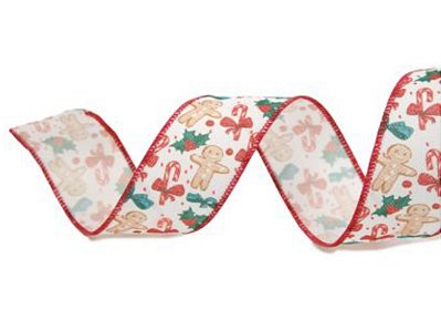 Fita Aramada de Natal Ginger com Bengalas 3,8x9,14m - Ref 1056179 Cromus