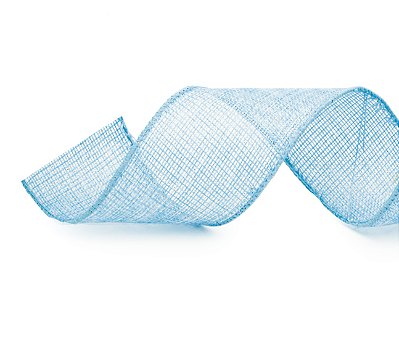Fita Aramada de Juta Azul Claro com Fios Metalizados 6,3cmx9,14m - Ref 1923841 Cromus
