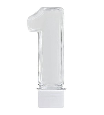 Tubete Tubo Número 1 Transparente com Tampa 10 Unidades - Mirandinha