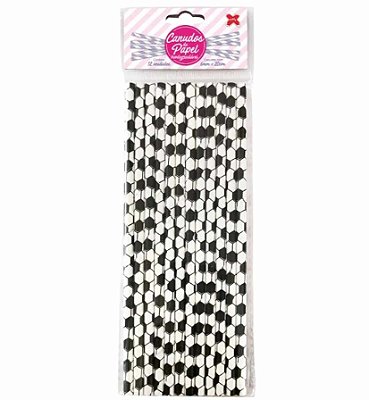 Canudo de Papel Impresso Futebol 6MMX200MM com 12 Un - Ref 4359 Make