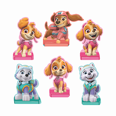 Kite Enfeite Impresso Festa Patrulha Canina Girls com 6 Un - Ref 352008 Piffer