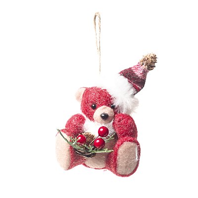 Enfeite de Pendurar Urso Sentado 12x8x5cm - Magic Forest - Ref 1470185 Cromus