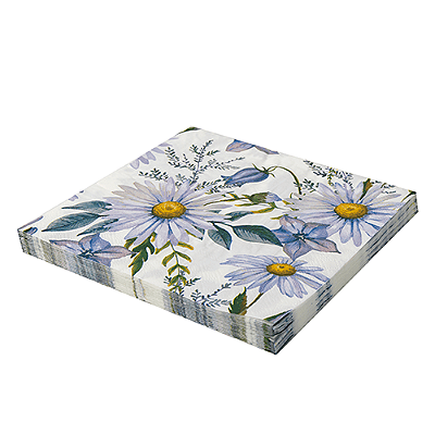 Guardanapo de Papel Estampado Flores 32x32cm com 20 Un - Silver Plastic