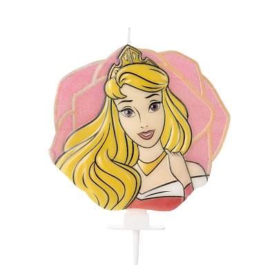 Vela Princesa Aurora Disney 10x9cm - Silver Plastic