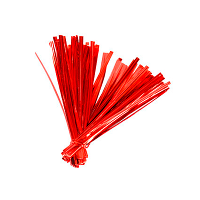Fecho Prático Metalizado Vermelho 11cm x 4mm com 100Un - Silver Plastic