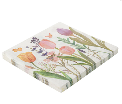 Guardanapo de Papel Estampado Tulipas 32x32cm com 20 Un - Silver Plastic