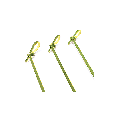 Palito Para Petisco de Bambu Laço Cru 9cm com 50Un - Silver Plastic