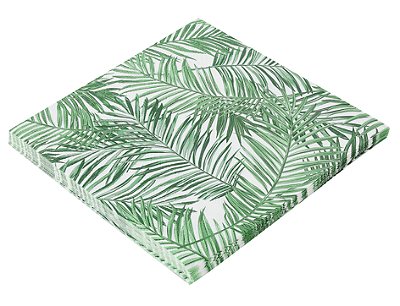 Guardanapo de Papel Estampado Folhagens 32x32cm com 20 Un - Silver Plastic