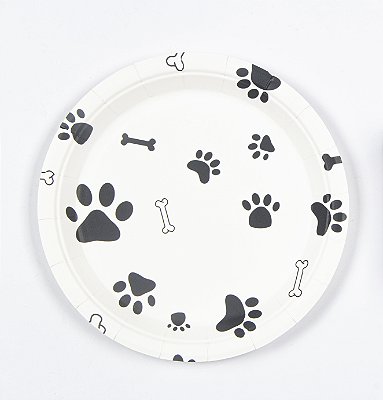 Prato Descartável de Papel Patinhas 18cm com 10 Un - Silver