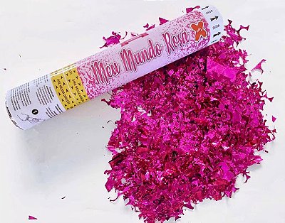 Lança Confete Papel Picado Meu Mundo Rosa 30cm - Make