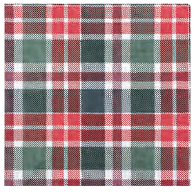 Guardanapo de Papel Decorado Xadrez Vermelho e Verde 33x33cm com 20 Un - Ref 1058474 Cromus