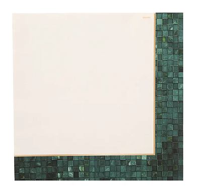 Guardanapo de Papel Decorado Borda Quadriculada Verde 33x33cm com 20 Un - Ref 1089518 Cromus