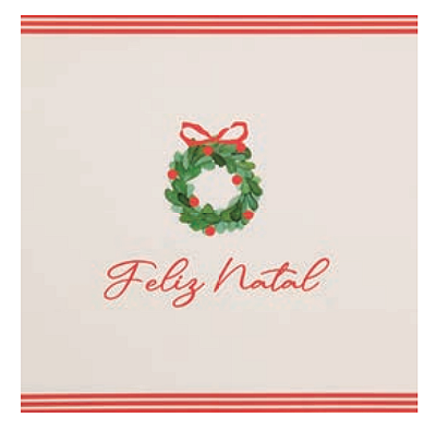 Guardanapo de Papel Decorado Feliz Natal Guirlanda 33x33cm com 20 Un - Ref 1089529 Cromus