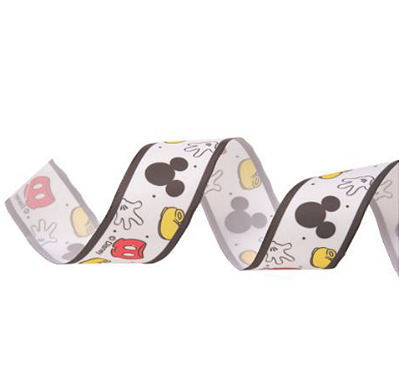 Fita Aramada de Natal Disney Branca com Símbolos Mickey 3.8x914cm - Ref 1020285 Cromus