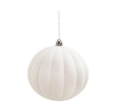 Bolas de Natal Branca com Gomos 10cm Jogo com 4 Un - Ref 1024509 Cromus