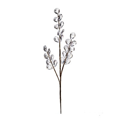 Galho com Folhas de Cristais Incolor 40cm - Ref 1710654 Cromus