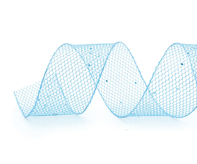 Fita Aramada Tela Glitter Azul Bebe 6,3X9,14m - Ref 1008548 Cromus