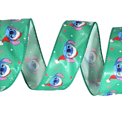 Fita de Natal Aramada Cetim Lilo e Stitch 3,8x914cm - Ref 1058966 Cromus