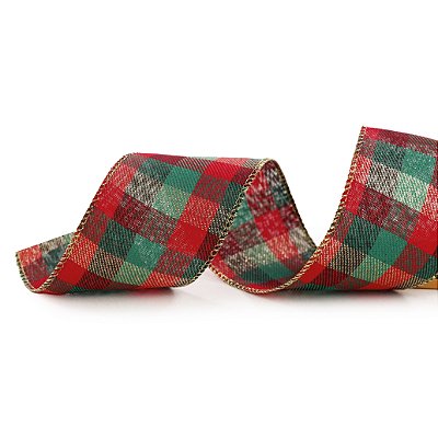 Fita Aramada de Natal Xadrez Verde e Vermelho 6,3x914cm - Ref 1030892 Cromus