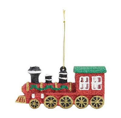 Enfeite Pendurar Locomotiva Vermelha 6x12cm com 1 Unidade - Red 1001891 Cromus