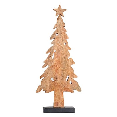 Árvore de Madeira Pinheiro Rustico com Estrela na Ponta 72x31cm - Ref 1921955 Cromus