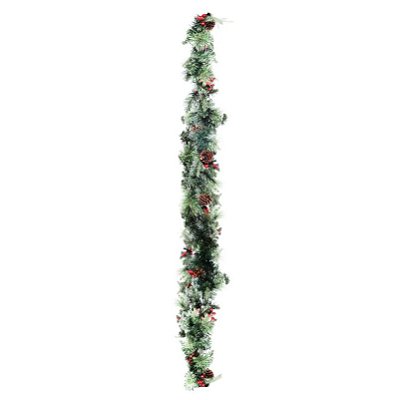 Festão de Natal Aramado Galhos de Pinheiro 3 Modelos de Hastes com Acabamento Berry e Led 270cm - Ref 1023672 Cromus