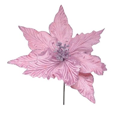 Flor de Natal Poisentia de Veludo Lilas 25cm - Ref 1022571 Cromus