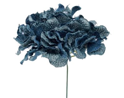 Flor de Natal Hortência Azul 12cm - Ref 1022550 Cromus