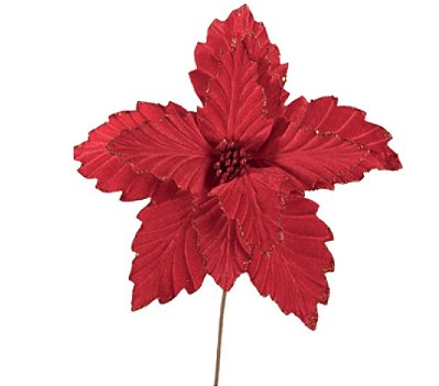 Flor de Natal Poisentia de Veludo Vermelho 30cm - Ref 1089126 Cromus