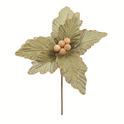 Flor de Natal Poisentia Juta Verde 20cm - Ref 1041805 Cromus