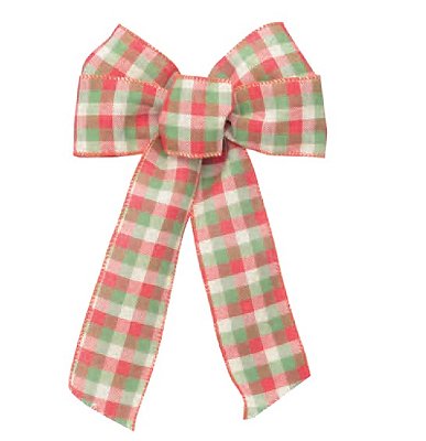 Laço Pronto Xadrez Verde e Vermelho 30x20x5cm 1 Unidade - Ref 1013053 Cromus