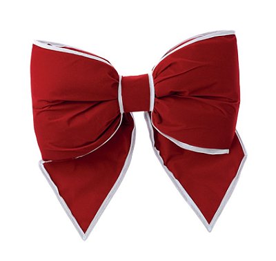 Laço Aveludado Vermelho com Borda Branca 30x35x7cm - Ref 1029376 Cromus