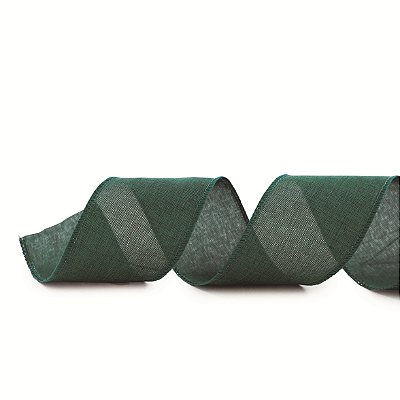 Fita Aramada de Linho Verde Lisa 6,3x914cm - Ref 1052942 Cromus