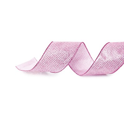 Fita Aramada de Natal Quadriculado de Glitter Rosa Claro 6,3x914cm - Ref 1717173 Cromus