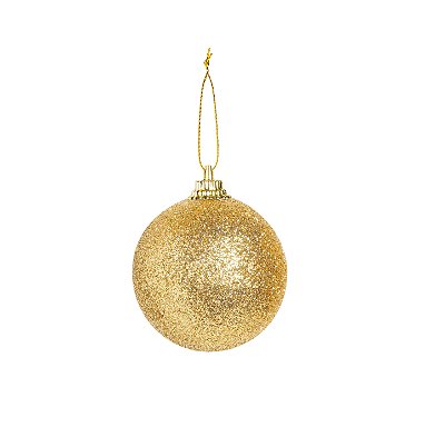 Bolas de Natal Glitter Dourada 4cm com 12 Un - Ref 1921464 Cromus