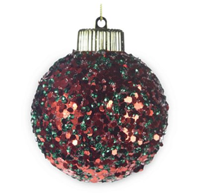 Bolas de Natal Cristais Verde e Vermelho 10cm com 4 Un - Ref 1106541 Cromus