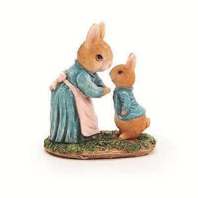 Coelha de Resina com Filhote 6x6x4cm Ref 1014362 Cromus