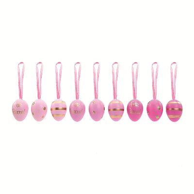 Ovos de Pendurar Tipo Galinha Rosa Forte com 9 Un- Ref 1013767 Cromus