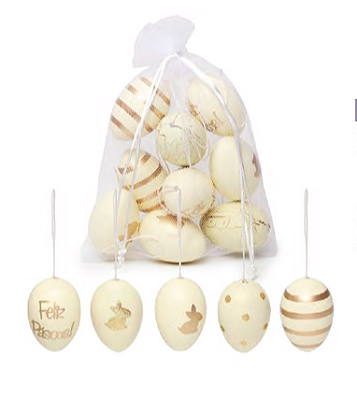 Ovos de Pendurar Tipo Galinha Amarelo Bebe Sortidos com 9 Un- Ref 1825301 Cromus