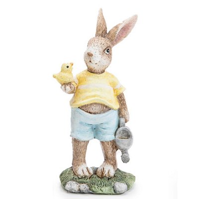 Coelho de Resina Segurando Ovo 17x8cm - Fancy - Ref 1014477 Cromus