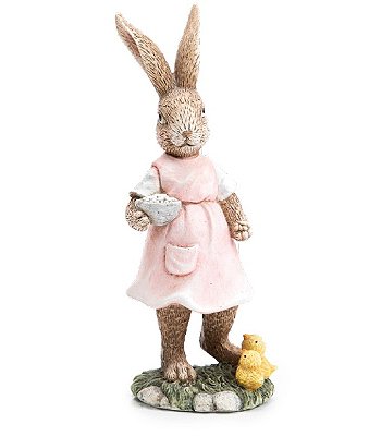 Coelha de Resina com Patinhos 24x11cm - Fancy - Ref 1014469F Cromus