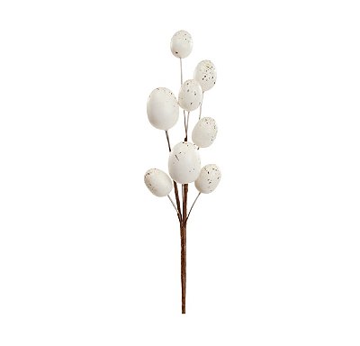 Galho de Páscoa Médio Ovos Branco 34m - Coleção Fondant - Ref 1067227 Cromus