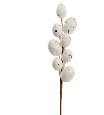 Galho de Páscoa Curto Ovos Branco 25m - Coleção Fondant - Ref 1067220 Cromus